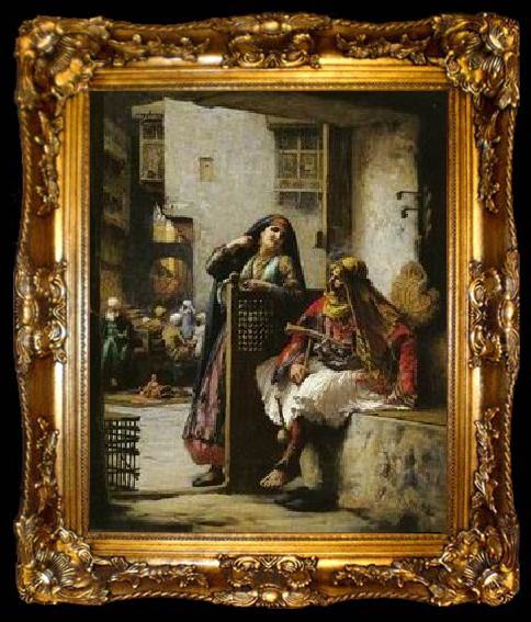 framed  unknow artist Arab or Arabic people and life. Orientalism oil paintings  343, ta009-2
